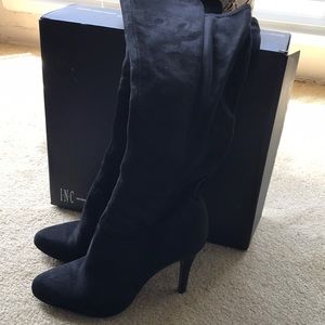 INC Black Suede Tacy Boots